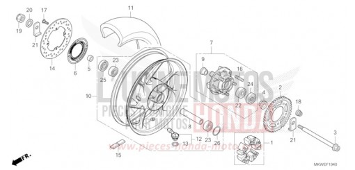 ROUE ARRIERE NC750XAS de 2025